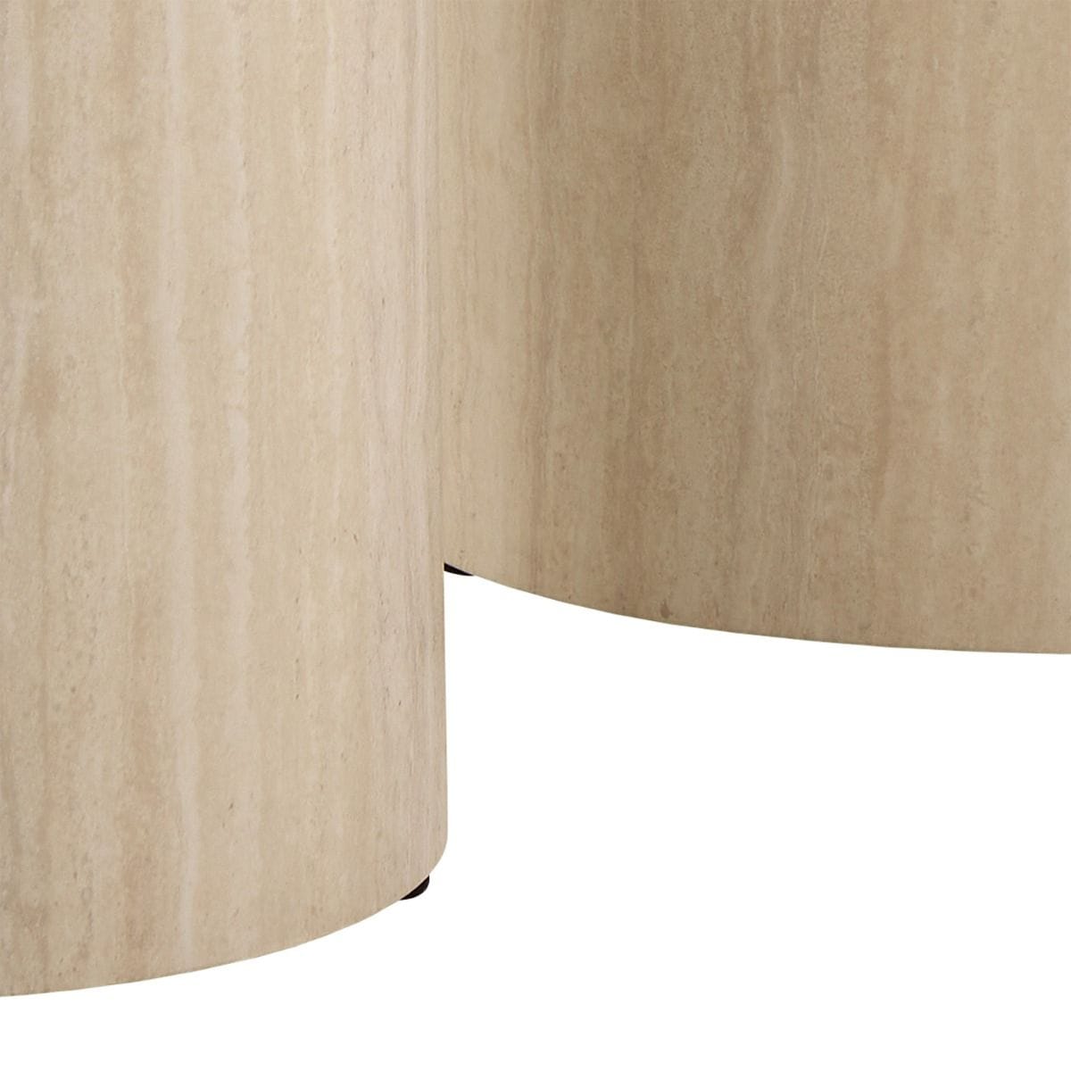 round pedestal Dice Round Pedestal Set in Travertine Finish Set of 2