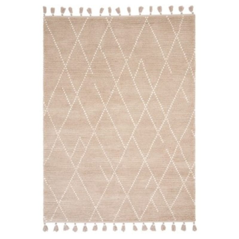 Rug 120cm x 170cm Nepal Sand & Cream Linear Tribal Rug