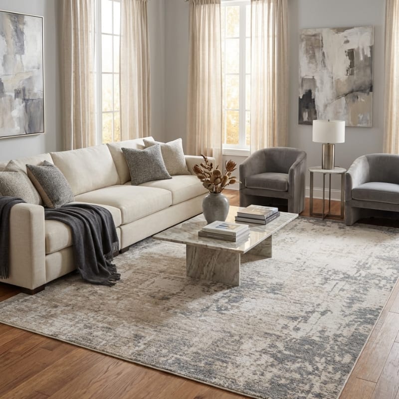 Rug Anders Grey Textured Boho Rug