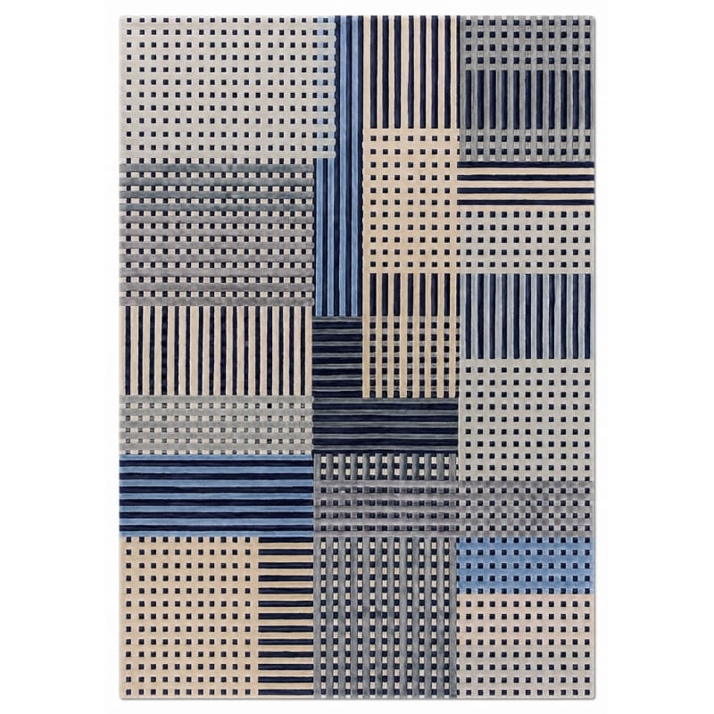 Rug Blue / 120cm x 170cm Aspect Basketweave Wool Rug