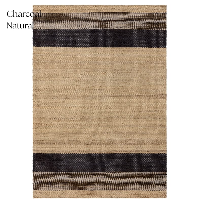 Rug Charcoal / Natural / 120cm x 170cm Cedar Natural Jute Rug