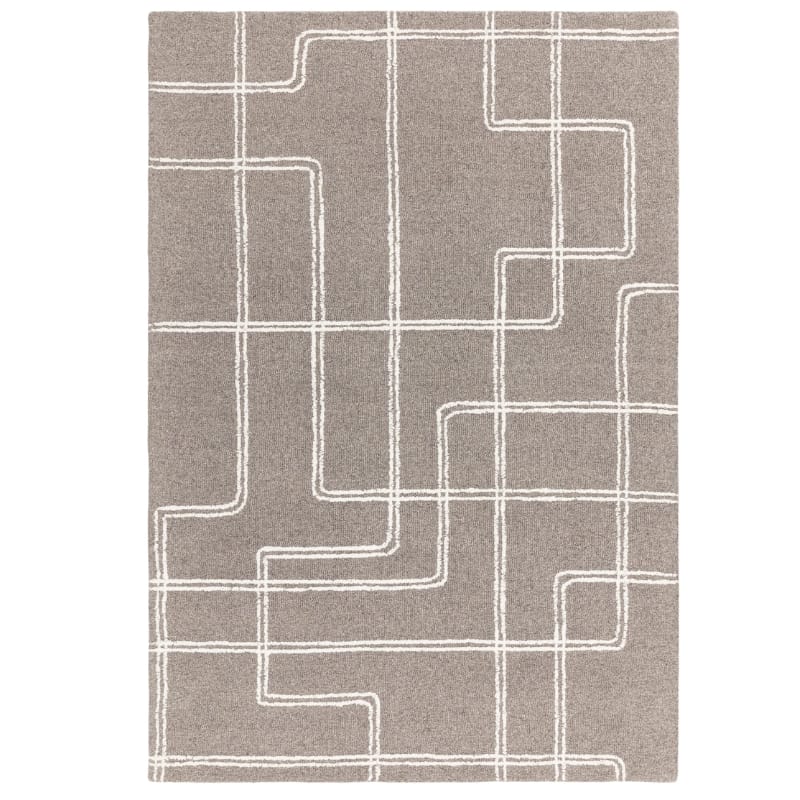 Rug Grey / 120cm x 170cm Ada Linear Geometric Wool Rug