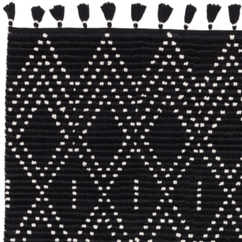 Rug Nepal Black & Cream Diamond Rug