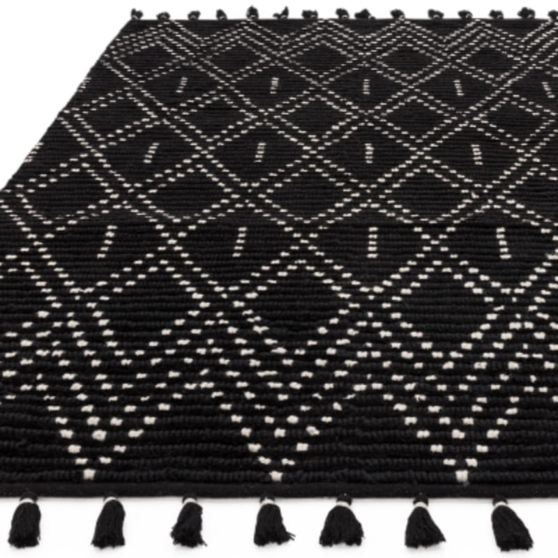 Rug Nepal Black & Cream Diamond Rug