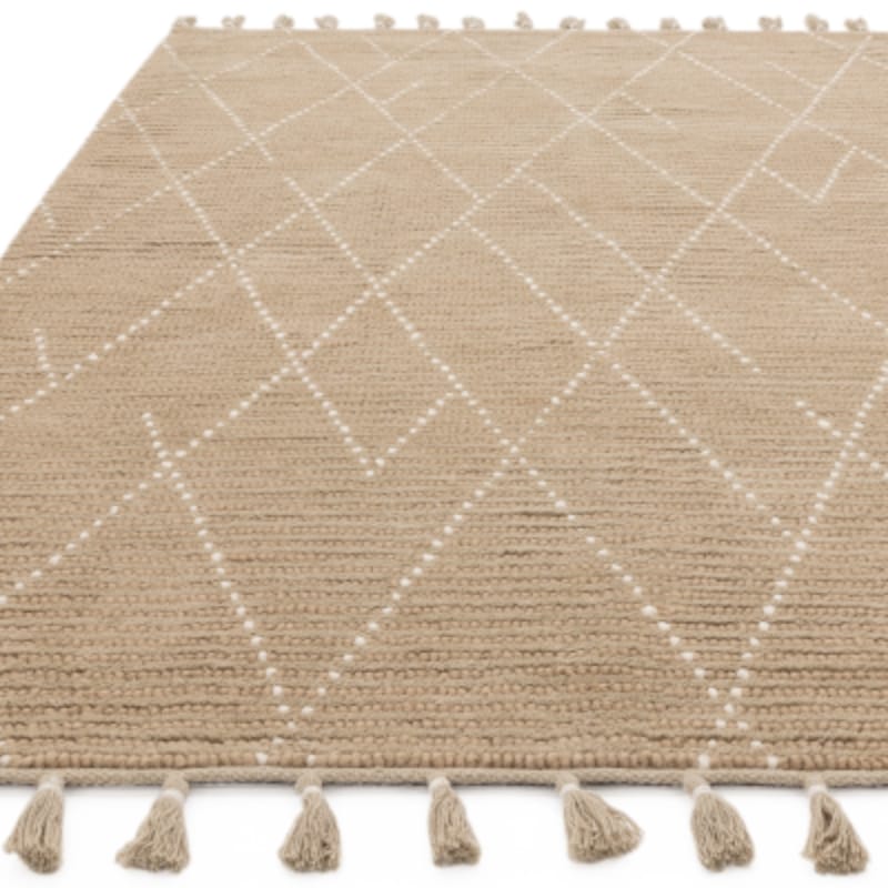 Rug Nepal Sand & Cream Linear Tribal Rug