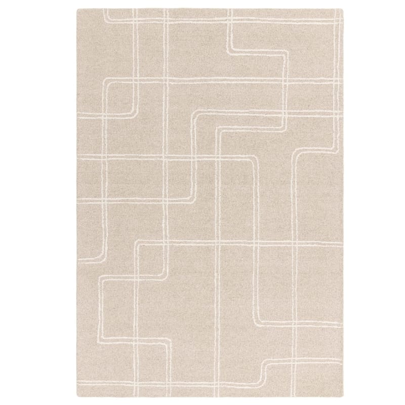 Rug Sand / 120cm x 170cm Ada Linear Geometric Wool Rug