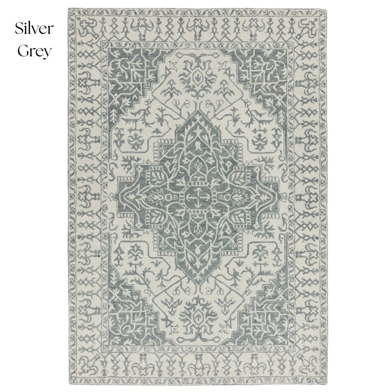 Rug Silver/Grey / 120cm x 170cm Bronte Distressed Persian Style Rug