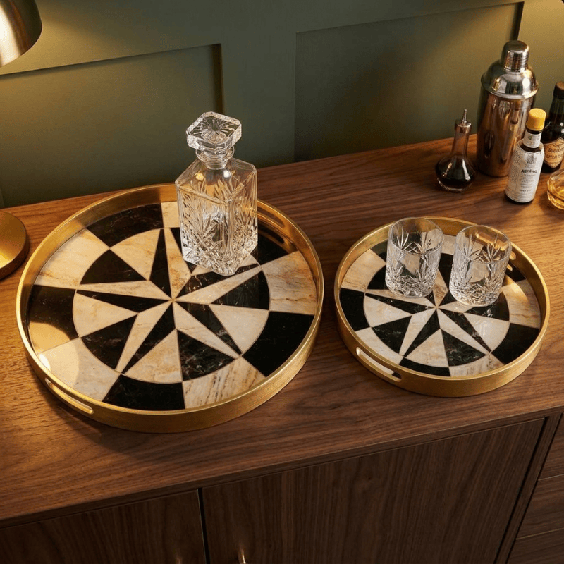 Serving Trays Circular Tray Set – Compass Design