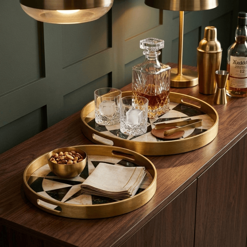 Serving Trays Circular Tray Set – Compass Design