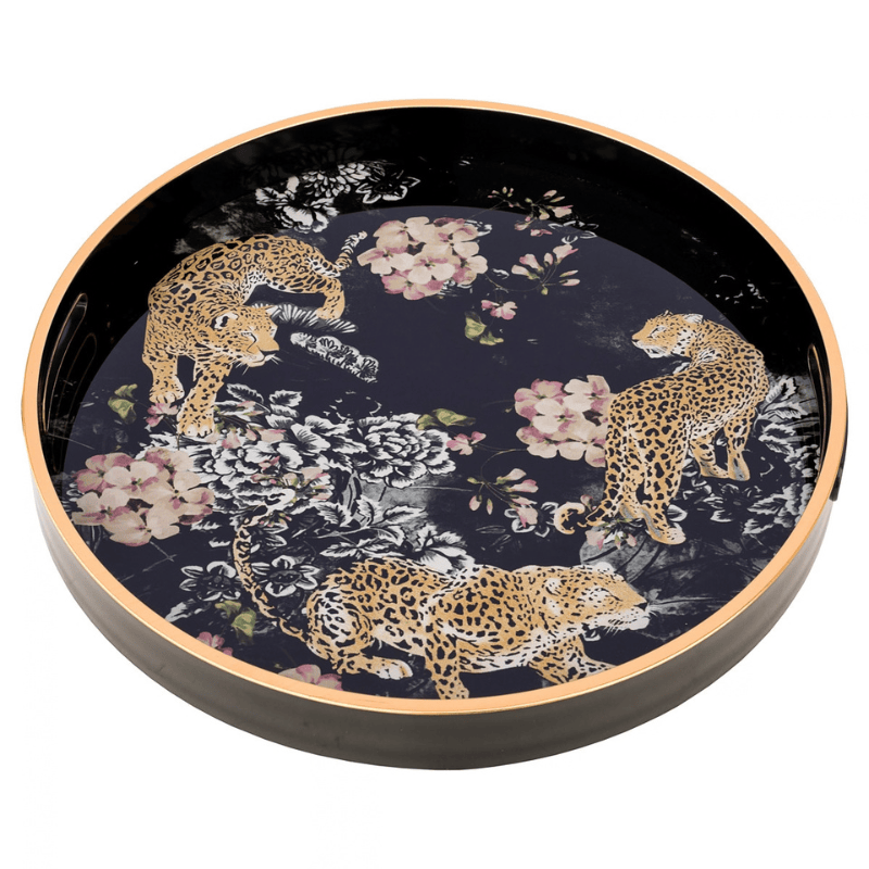 Serving Trays Circular Tray Set – Leopard Design