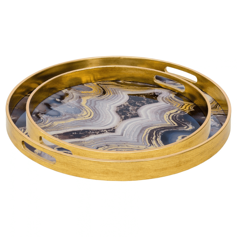 Serving Trays Circular Tray Set – Oyster Design