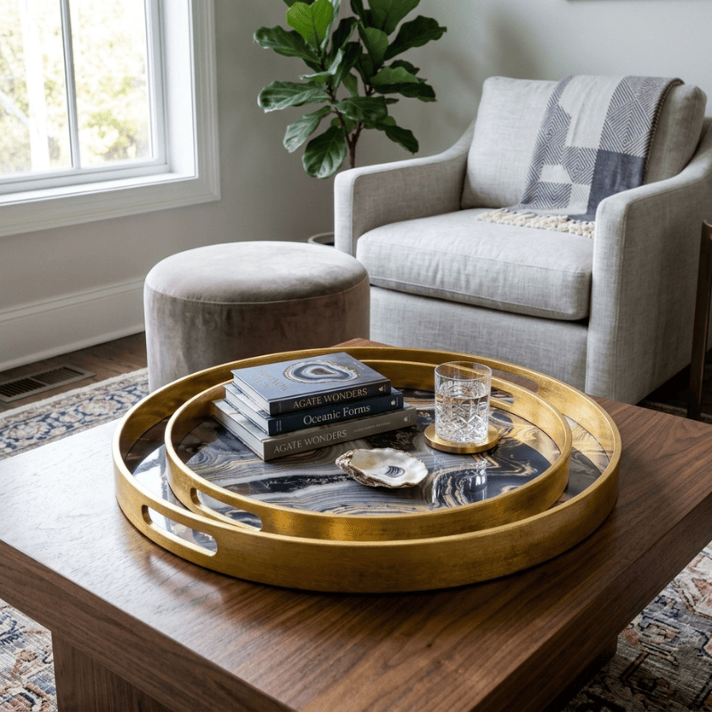 Serving Trays Circular Tray Set – Oyster Design