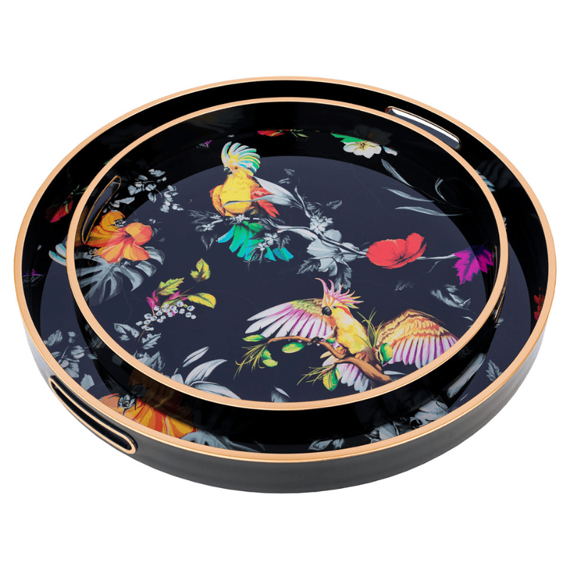 Serving Trays Circular Tray Set – Parrots Design
