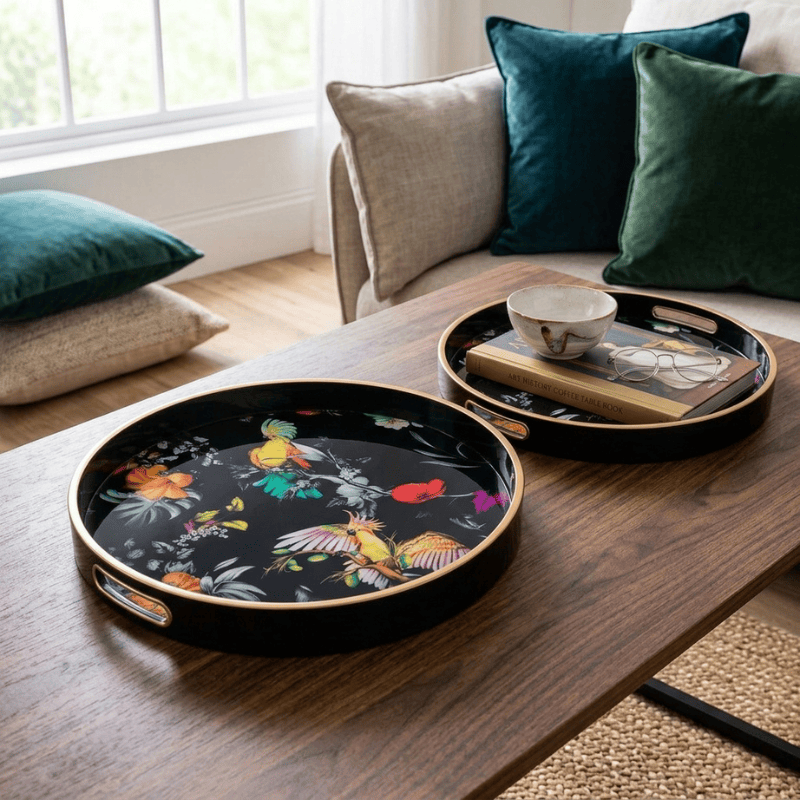 Serving Trays Circular Tray Set – Parrots Design