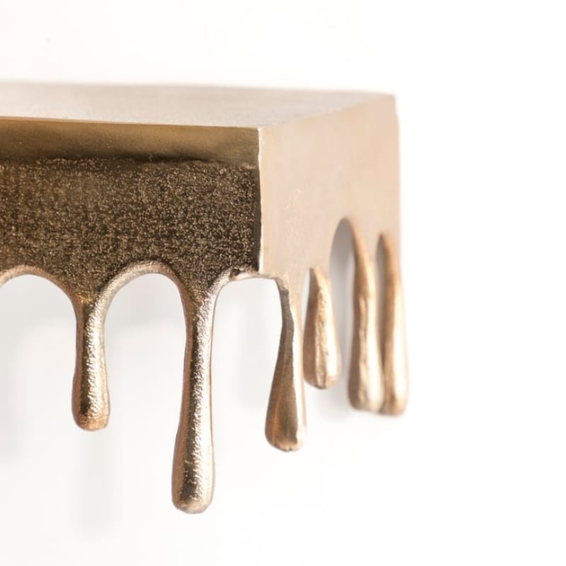 Shelf Unit Gold "Dali" Drip Large Rectangular Aluminium Wall Shelf