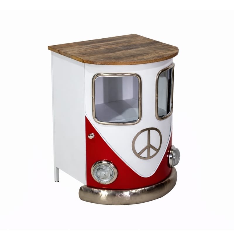 Side Cabinet Red VW Camper Style Side Table Cabinet – Retro Drinks Storage (Red, Blue or Yellow)