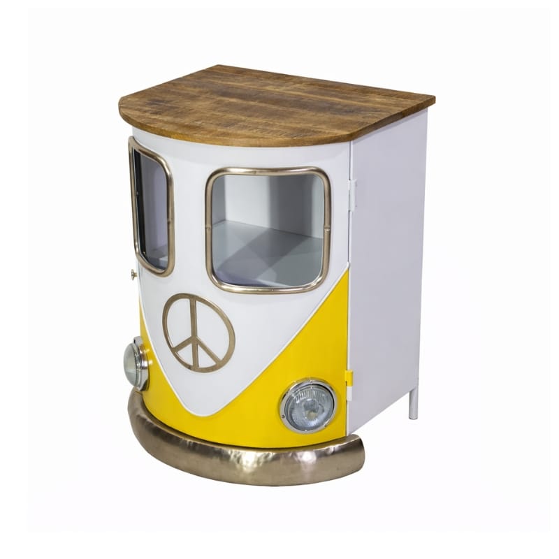 Side Cabinet VW Camper Style Side Table Cabinet – Retro Drinks Storage (Red, Blue or Yellow)