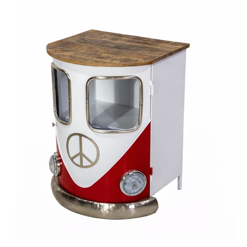 Side Cabinet VW Camper Style Side Table Cabinet – Retro Drinks Storage (Red, Blue or Yellow)