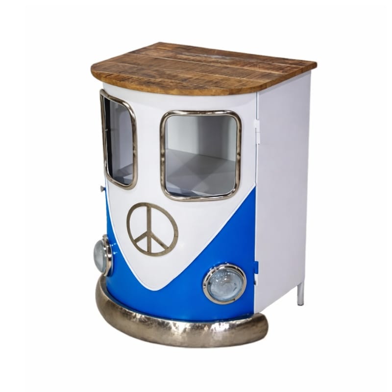 Side Cabinet VW Camper Style Side Table Cabinet – Retro Drinks Storage (Red, Blue or Yellow)