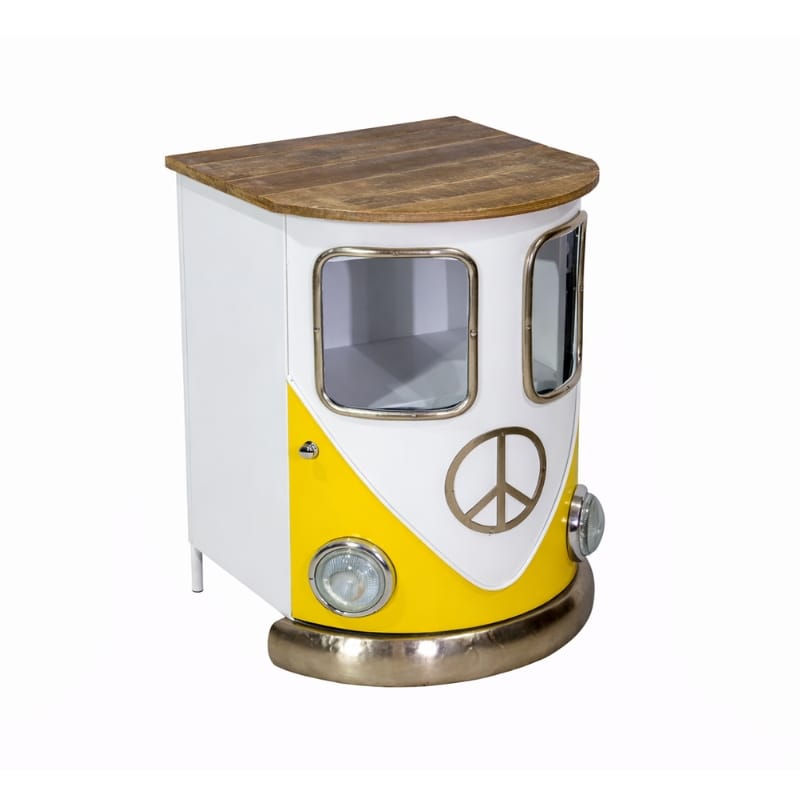 Side Cabinet Yellow VW Camper Style Side Table Cabinet – Retro Drinks Storage (Red, Blue or Yellow)