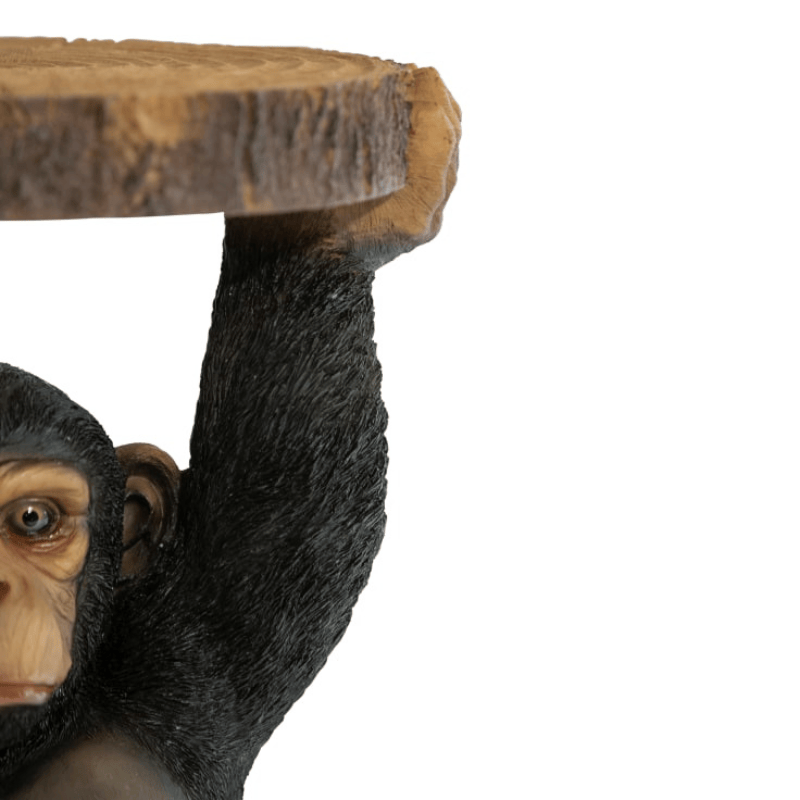 Side Table Chimpanzee Holding "Trunk Slice" Side Table