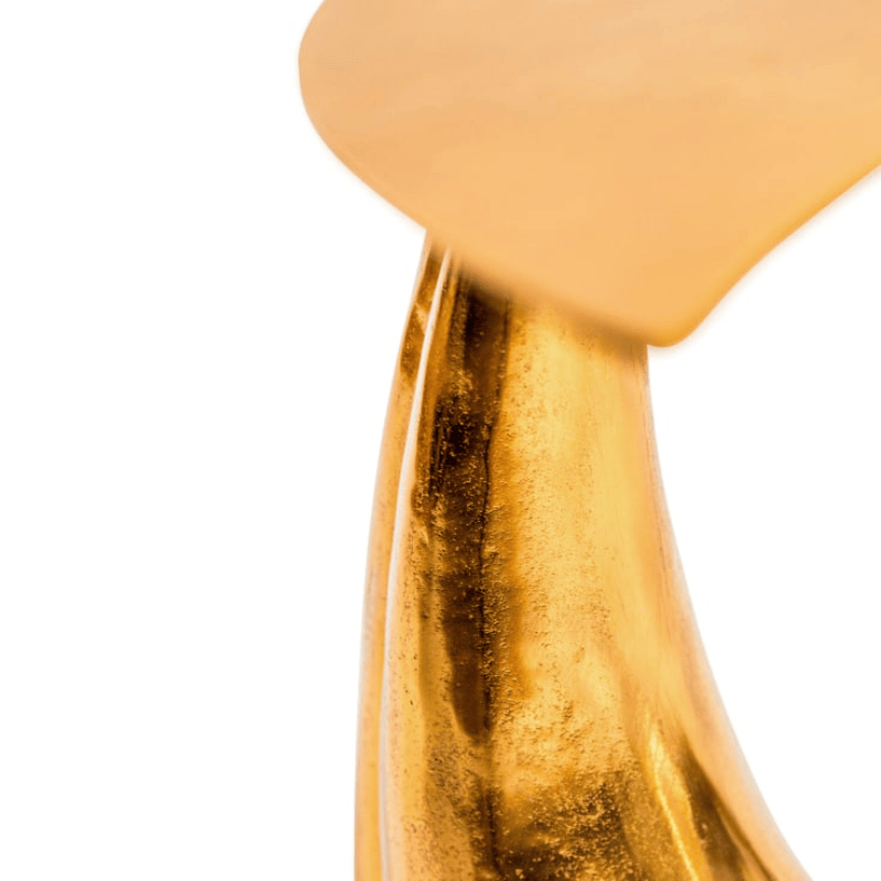 Side Table Gold Aluminium Whale Tail Side Table