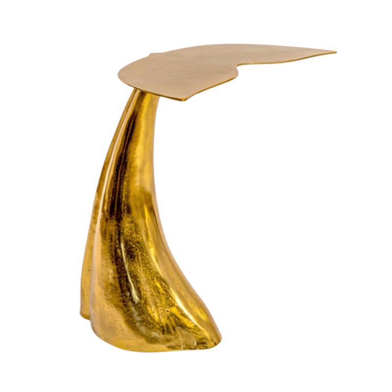 Side Table Gold Aluminium Whale Tail Side Table