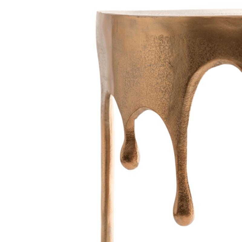 Side Table Gold "Dali" Drip Oval Aluminium Console Table