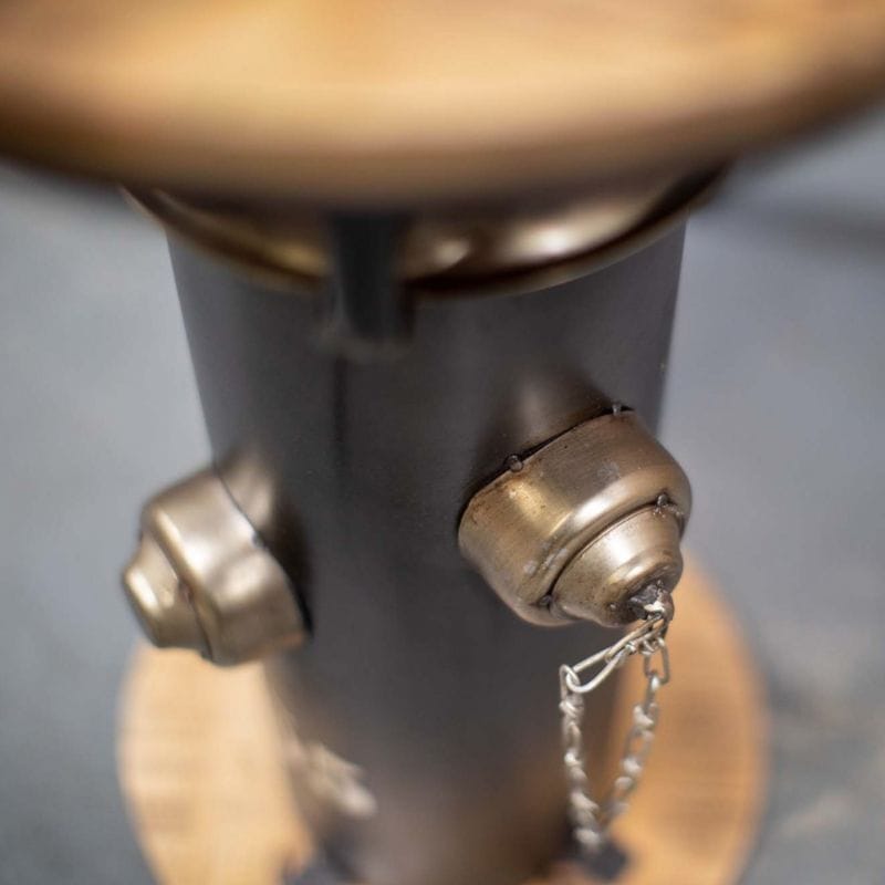 Side Table Industrial Hydrant Accent Table – Mango Wood & Iron