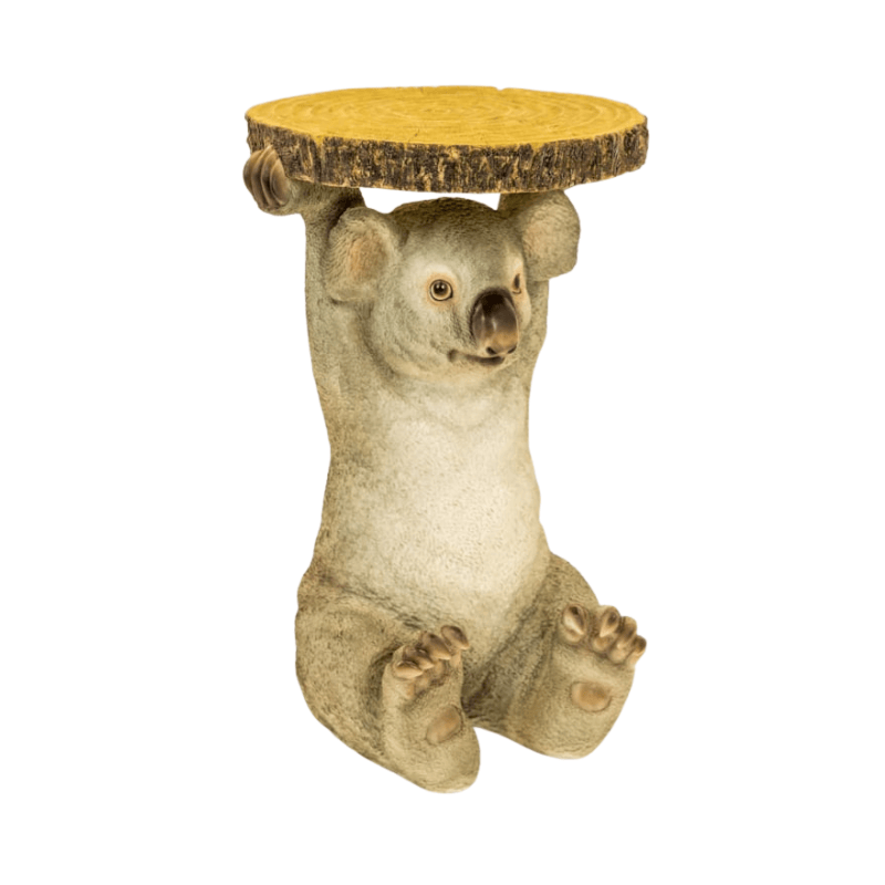 Side Table Koala Holding "Trunk Slice" Side Table
