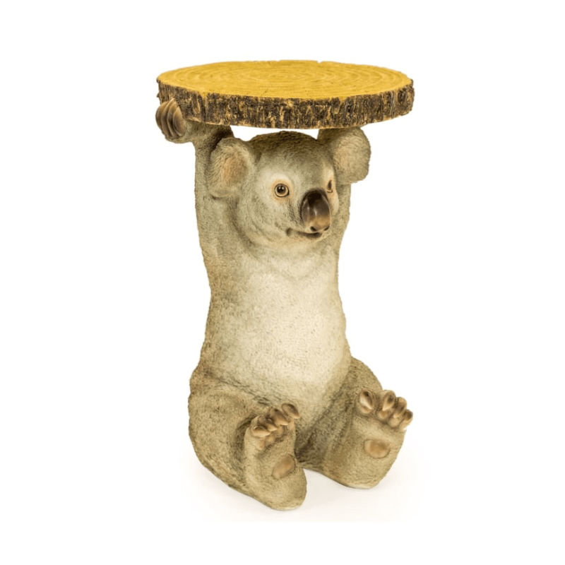 Side Table Koala Holding "Trunk Slice" Side Table