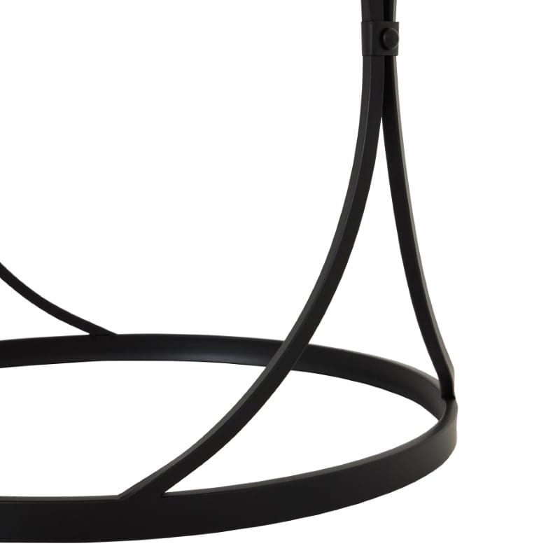 Side Tables Concaved Set Of Two Black Mirrored Side Tables