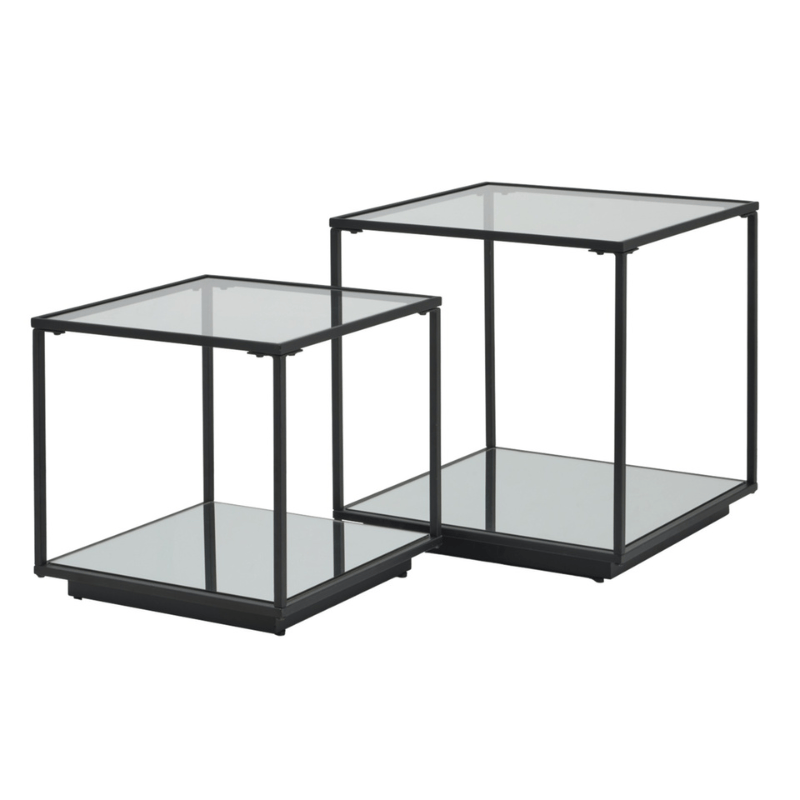 Side Tables Lennox Black Framed Set Of 2 Side Tables