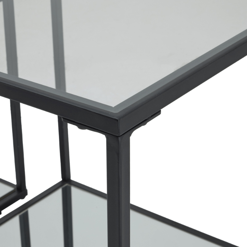 Side Tables Lennox Black Framed Set Of 2 Side Tables