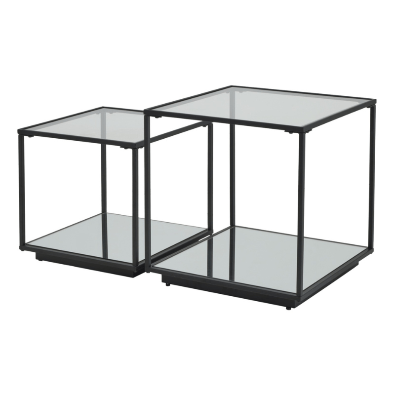 Side Tables Lennox Black Framed Set Of 2 Side Tables