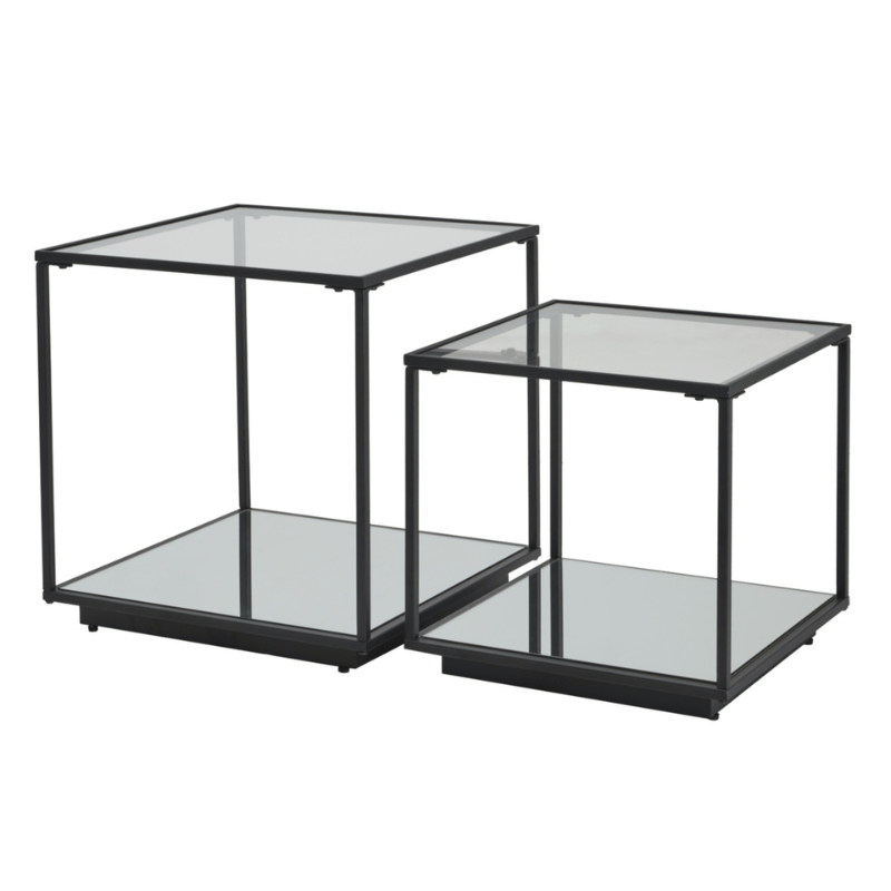 Side Tables Lennox Black Framed Set Of 2 Side Tables