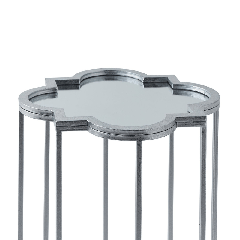 Side Tables Quarter Foil Mirrored Set Of Two Side Tables