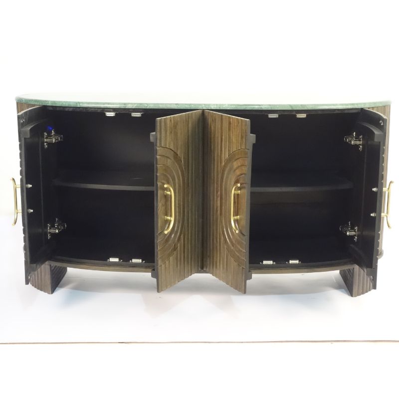 Sideboard Angari Wooden 4 Door Marble Top Side Board