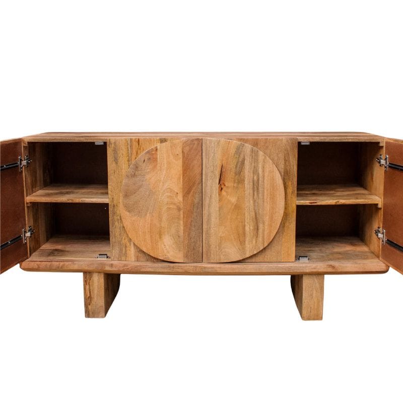 Sideboard Barli Wooden Oval Design 4 Door Side Board