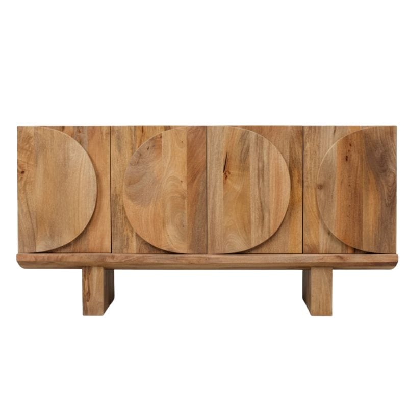 Sideboard Barli Wooden Oval Design 4 Door Side Board