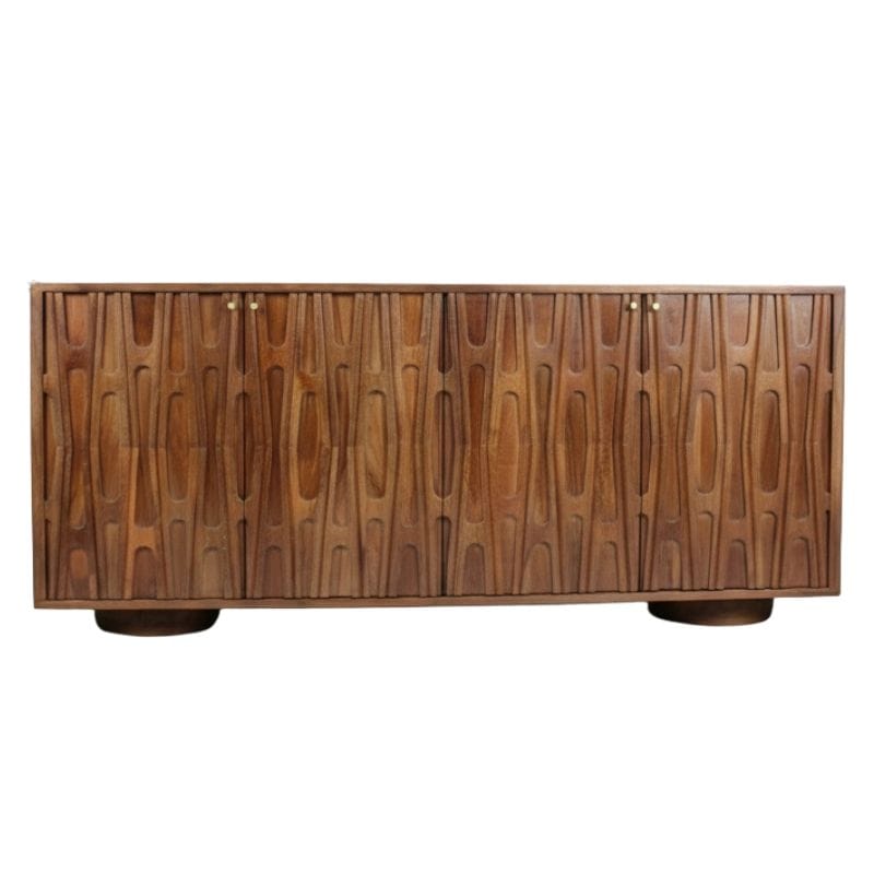 Sideboard Barwara Wooden 4 door sideboard with carved retro design
