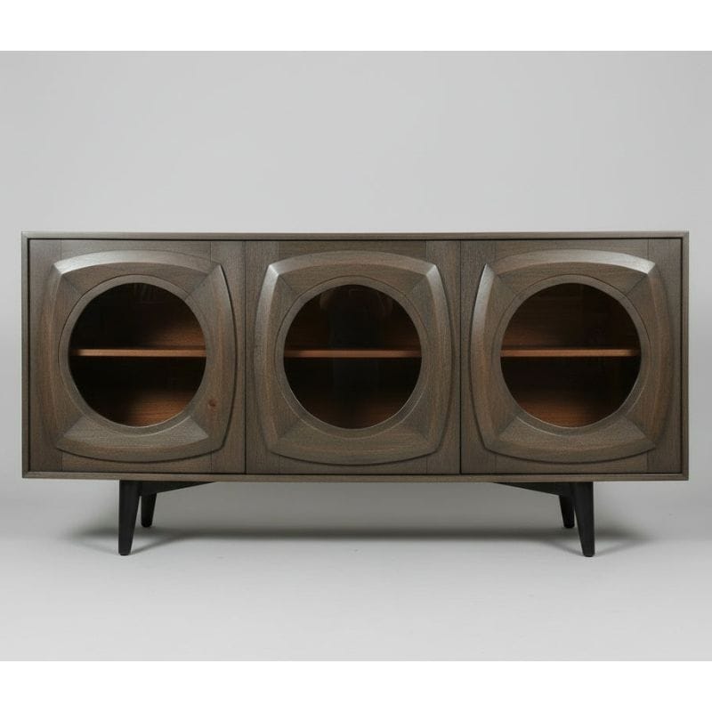 Sideboard Bhuni Wooden curved design glass door sideboard
