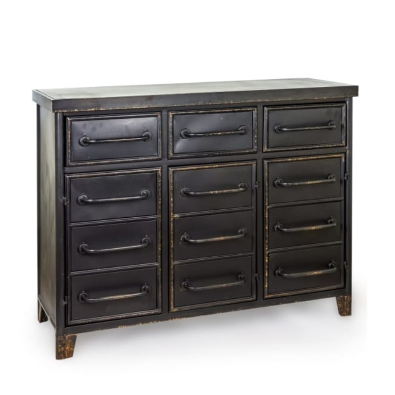 Sideboard Black Metal "Verne" Multi Drawer Cabinet