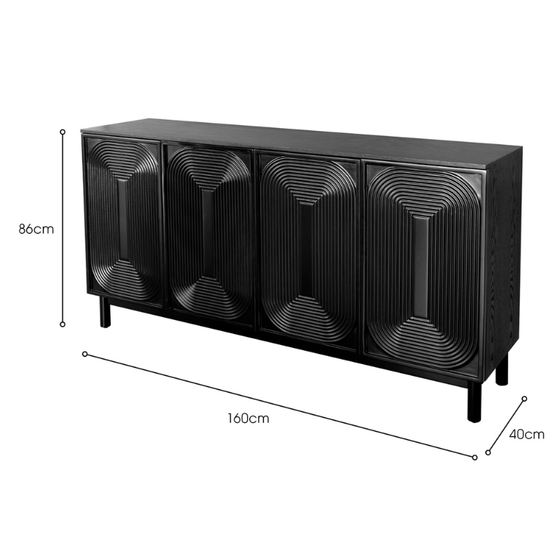 Sideboard Contour Black Panel Sideboard