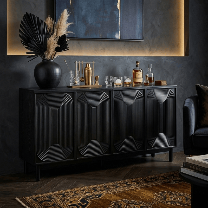 Sideboard Contour Black Panel Sideboard