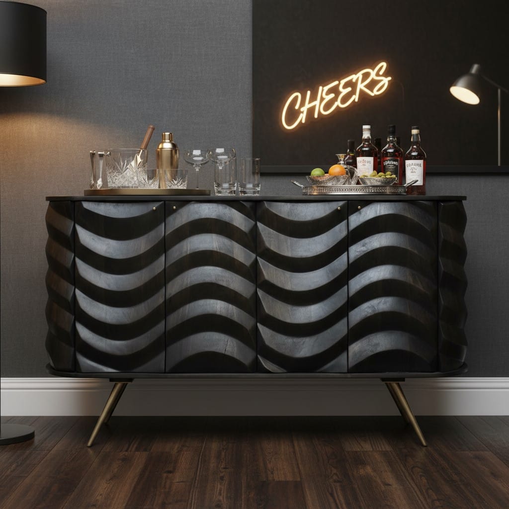 Sideboard Devan Wooden 4 Door Lehar Design Side Board