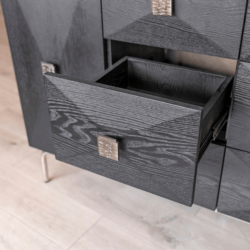 Sideboard Hudson Black Geometric Sideboard