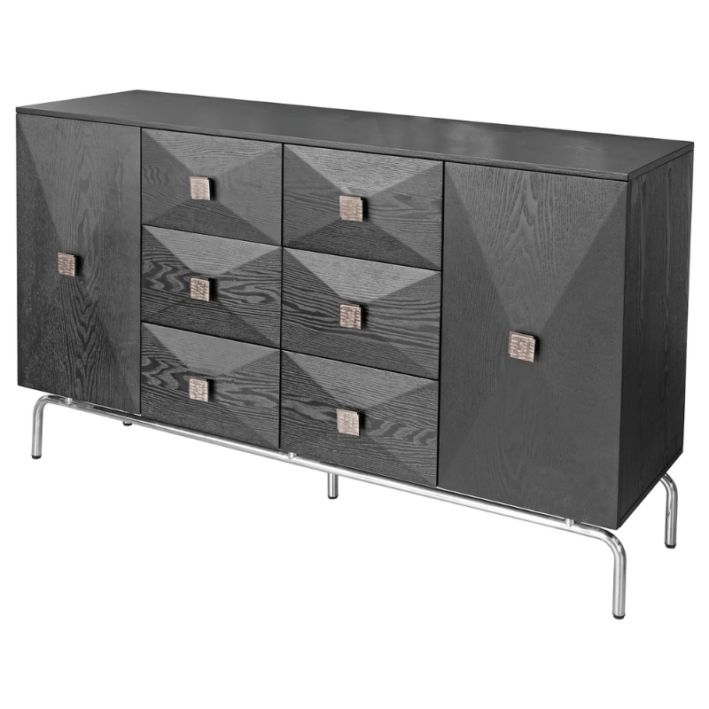 Sideboard Hudson Black Geometric Sideboard