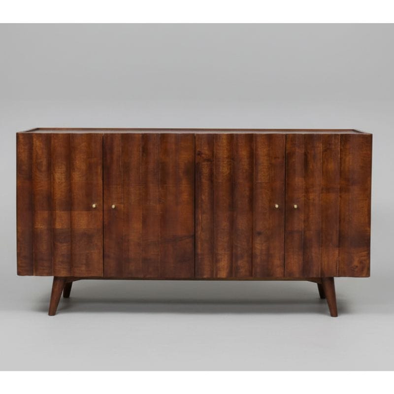 Sideboard Indok Wooden 4 Door Carving Design Marble Top Side Board