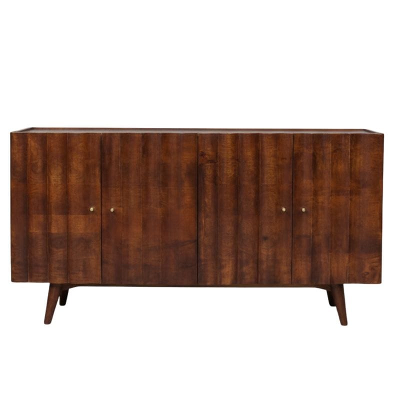 Sideboard Indok Wooden 4 Door Carving Design Marble Top Side Board